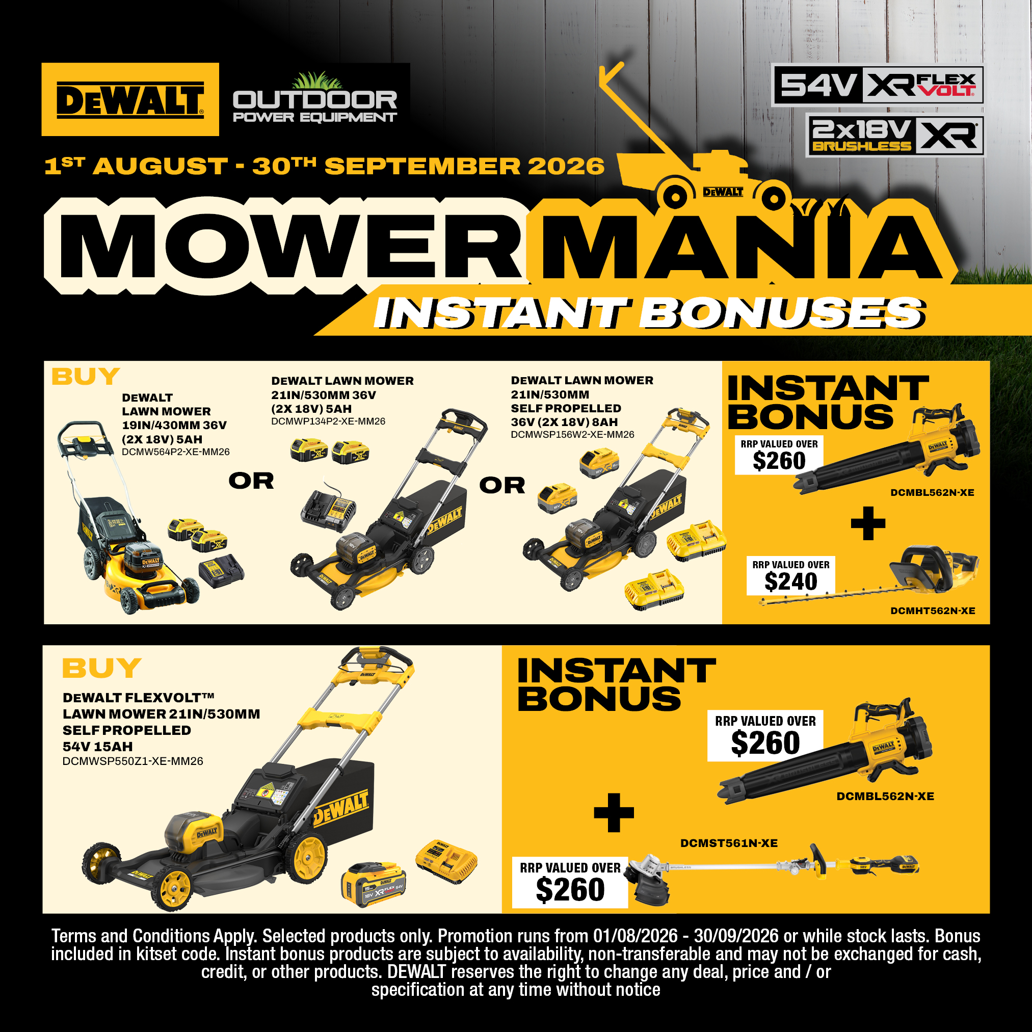 DEWALT Mower Mania Aug-Sep 2026 DEWALT Mower Mania Aug-Sep 2026